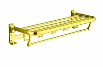 حامل بشكير متحرك ذهبي